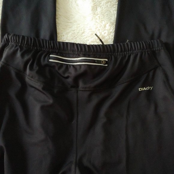 Diadora workout athletic leggings running pants size large tie waist - Picture 5 of 7